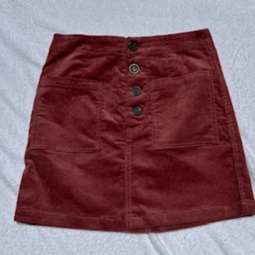 Rust corduroy skirt